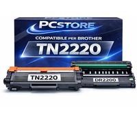 PcStore Toner TN2220 + Drum DR2220 Compatibili per Brother | Kit Completo Nero Alta Capacità per HL-2240 2250DN 2270DW, DCP-7060, MFC-7360