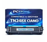 PcStore Toner TN248X Ciano Compatibile per Brother DCP-L3520CDW DCP-L3560CDW MFC-L3740CDW MFC-L3760CDW MFC-L8340CDW MFC-L8390CDW HL-L3220CW HL-L3240CDW HL-L8230CDW HL-L8240CDW - Alta Capacità