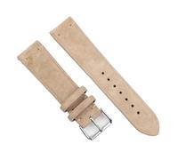 PctkeLsend Cinturino for orologio in pelle scamosciata vintage fatto a mano da 18/20/22/24 mm, adatto alla maggior parte degli orologi con bocca piatta(Beige,24mm)
