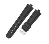 PctkeLsend Cinturino for orologio in silicone resistente al sudore, impermeabile, da uomo/donna, 22 x 7 mm, adatto for Bulgari Diagono(Black-steel)