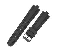 PctkeLsend Cinturino for orologio in silicone resistente al sudore, impermeabile, da uomo/donna, 22 x 7 mm, adatto for Bulgari Diagono(Black-Black)