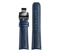 PctkeLsend Cinturino for orologio in vera pelle con estremità curva da 22/23 mm, adatto for CITIZEN Blue Angel AT8020-54L/8020-03L/JY8078(Blue bk hook,22mm)