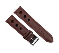 PctkeLsend Cinturino for orologio in vera pelle traspirante a 3 fori da 18/20/22 mm, adatto alla maggior parte degli orologi con bocca piatta(Wine red,18mm)