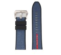 PctkeLsend Cinturino in silicone nero grigio blu da uomo, 22 mm, sostituisce il cinturino dell'orologio, adatto for Panerai SUBMERSIBLE PAM1391/1565/Luna Rossa 1404(Blue-Silver,26mm)