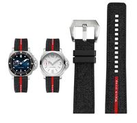 PctkeLsend Cinturino in silicone nero grigio blu da uomo, 22 mm, sostituisce il cinturino dell'orologio, adatto for Panerai SUBMERSIBLE PAM1391/1565/Luna Rossa 1404(Black -Silver,26mm)