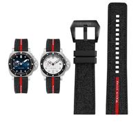 PctkeLsend Cinturino in silicone nero grigio blu da uomo, 22 mm, sostituisce il cinturino dell'orologio, adatto for Panerai SUBMERSIBLE PAM1391/1565/Luna Rossa 1404(Black-Black,22mm)