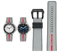 PctkeLsend Cinturino in silicone nero grigio blu da uomo, 22 mm, sostituisce il cinturino dell'orologio, adatto for Panerai SUBMERSIBLE PAM1391/1565/Luna Rossa 1404(Grey-Black,24mm)