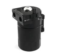 PCV System Oil Separator Kit di raccolta dell'olio, serbatoio di raccolta dell'olio universale in alluminio da 300 ml con tubo flessibile del filtro dell'aria e altri accessori(Black)