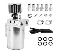 PCV System Oil Separator Kit serbatoio di raccolta olio universale per auto con sfiato, serbatoio separatore aria-olio motore da 300 ml filtro separatore d'olio(Silver)