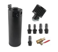 PCV System Oil Separator Serbatoio di raccolta olio lungo universale in alluminio billet con deflettore a 2 porte e filtro di sfiato, mini separatore dell'olio del motore Engine Ventilation Kits