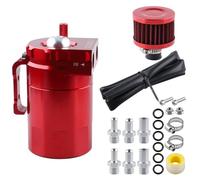 PCV System Oil Separator Serbatoio separatore olio da 300 ml con filtro di sfiato, separatore aria-olio motore in alluminio, accessori per auto(Red)