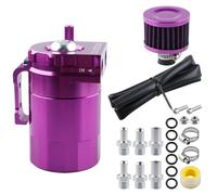 PCV System Oil Separator Serbatoio separatore olio da 300 ml con filtro di sfiato, separatore aria-olio motore in alluminio, accessori per auto(Purple)