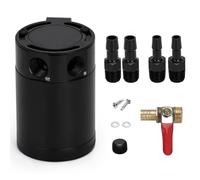 PCV System Oil Separator Serbatoio universale per olio a 2 porte in alluminio, serbatoio di raccolta dell'olio, bollitore traspirante a due fori TK91 filtro separatore d'olio(TYPE1 Drain Valve)