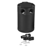 PCV System Oil Separator Serbatoio universale per olio a 2 porte NPT da 3/8" con deflettore per benzina, diesel e turbocompressore filtro separatore d'olio(Black)
