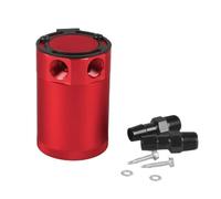 PCV System Oil Separator Serbatoio universale per olio a 2 porte NPT da 3/8" con deflettore per benzina, diesel e turbocompressore filtro separatore d'olio(Red)