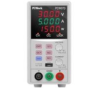 PCWork, PCW07D, alimentatore da laboratorio, regolabile, 0-50 V DC, 6 A, USB, funzione memoria