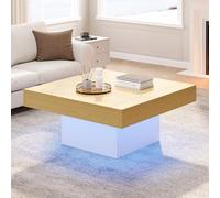 PCXWTLN Tavolino quadrato a forma di fungo, tavolino da caffè a LED, elegante, quadrato, portata 30 kg, per casa, ufficio, tavoli centrali rotondi, soggiorno, 70 x 70 x 40 cm