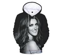PCYFBEKL Felpa con Cappuccio con Stampa 3D della cantante Celine Dion, Autunno/Inverno, Uomo/Donna, Casual, Oversize, Trendy, Abbigliamento da uomo-3XL