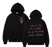 PCYFBEKL Felpa con Cappuccio da Concerto per Uomo del Rapper Lil Peep Tour, Felpa con Cappuccio alla Moda Hip-Hop, Casual, a Maniche Lunghe, Stile Gotico, Streetwear