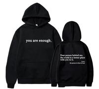 PCYFBEKL Felpa con Cappuccio da Donna Autunno Inverno Cara Persona Dietro di Me, Il Mondo è Un Posto Migliore, Stampa Unisex, Pullover.