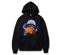 PCYFBEKL Felpa con Cappuccio Oversize The Notorious Big Hip Hop Felpe con Cappuccio Biggie Smalls Moda Uomo Vintage Streetwear Felpe da Strada Rap Maschile