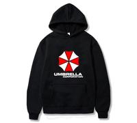 PCYFBEKL Felpa con Cappuccio Protettiva Rossa e Bianca con Ombrello, da Uomo, con personalità, Ampia, alla Moda, in Pile Oversize, Abbigliamento da Uomo-XL