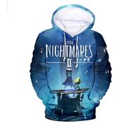 PCYFBEKL Gioco Horror Little Nightmares 3D Stampato Streetwear Uomo Donna Moda Casual Felpe Oversize Felpe con Cappuccio Pullover Abbigliamento Uomo-XXL