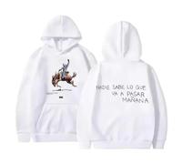 PCYFBEKL Rapper Hip Hop Bad Bunny Nadie Sabe Lo Que Va A Pasar Mañana Felpa con Cappuccio Uomo Donna Felpa con Cappuccio Oversize Felpe con Cappuccio da Uomo