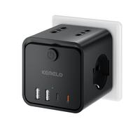 PD 30W Ciabatta Elettrica Multipresa con 4 Prese Universali 10/16A ITA e Schuko, Ciabatta Multipresa con 2 USB 2 USB C,Presa Multipla Spina Piatta Salvaspazio con Interruttori per Casa, Ufficio