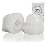 PD® Dadi cappuccio M8 (DIN 1587) | Dado cappuccio in plastica | Dadi protettivi in nylon PA di forma elevata per viti, barre filettate e bulloni filettati | 50 pezzi