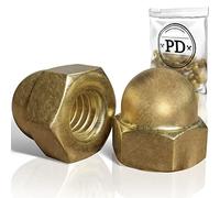 PD® Dadi M5 (DIN 1587), dadi in ottone di alta qualità, tappi di protezione, dadi in ottone, forma alta, per viti, barre filettate e bulloni filettati, 15 pezzi