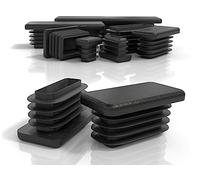 PD Lamellari 50 x 25 mm per tubi quadrati, tappi terminali rettangolari in plastica PE, tappi metallici e profilati in alluminio, 10 pezzi