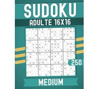 Pd Mirac Medium Sudoku Books for Adults 16 x 16 (Tascabile)