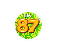 PD-Party 6014787 Compleanno Distintivo/Spillo | Party Badge | Celebrazione | Festa - I'm 87, Multicolore, 5.5cm Lunghezza x 5.5cm Larghezza x 0.5cm Altezza