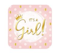 PD-Party 7019606 Festa Decorazioni Segni | Cardboard Window Signs | Finestre Decorazione - Special - It's a Girl, Multicolore, 50cm Lunghezza x 50cm Larghezza x 0.2cm Altezza