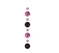 PD-Party 7024211 Verticale Appeso Decorazione | Celebrazioni | Eventi Speciali | Tema Festa - 80, Rosa/Nero, 14cm Lunghezza x 14cm Larghezza x 120cm Altezza