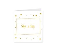 PD-Party 7028044 Biglietto di auguri per i Nuovi Sposi - Mr. and Mr., Gold/White, 15cm Lunghezza x 15cm Larghezza x 0.5cm Altezza