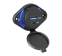 PD PD Fast Charger Socket - Outlet impermeabile da 12 V, porta auto di tipo C | Kit di accessorio per motociclette da golf per moto carrello per moto, adattatore di alimentazione a montaggio automatic