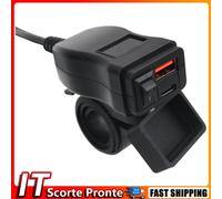 PD QC3.0 Motorcycle USB Fast Charger 48W with Switch Digital Voltmeter (Red)