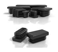 PD Tappi lamellari 25 x 15 mm, per tubi quadrati (dimensioni esterne), tappi terminali rettangolari in plastica PE, tappi per tubi in metallo e profilo in alluminio, 4 pezzi