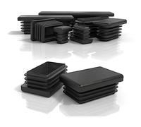 PD Tappi lamellari 40 x 30 mm, per tubi quadrati (dimensioni esterne), tappi terminali rettangolari in plastica PE, tappi per tubi in metallo e profilo in alluminio, 20 pezzi