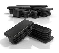PD Tappi lamellari 60 x 20 mm, per tubi quadrati (dimensioni esterne), tappi terminali rettangolari in plastica PE, tappi per tubi in metallo e profilo in alluminio, 20 pezzi