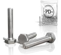PD® Viti a testa esagonale M8 x 30 mm (DIN 933 / ISO 4017) | Viti in acciaio inox A2 V2A di alta qualità | Viti a testa esagonale con filettatura metrica ISO completa | 10 pezzi