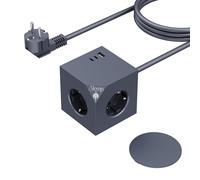 PD20W Power - Ciabatta elettrica con 3 USB, a forma di cubo magnetico, multipresa, 6 in 1, con interruttore, 3680 W/16 A, adattatore da parete per ufficio, casa, grigio scuro