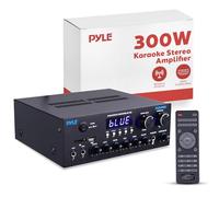 PDA99BU - Ricevitore audio stereo Bluetooth HD Home Audio 300 W, sistema audio a doppio canale, MP3, USB, SD, AUX, RCA, MIC, cuffie, FM, LED, ritardo di riverbero, per altoparlanti Home Theater,