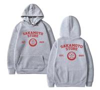 Pdaidou Felpa con Cappuccio Sakamoto Days Giacca con Stampa A Cartoni Animati Bifacciale per Bambini Felpa Taglie Forti Giacca A Maniche Lunghe Adatta A Uomini E Donne-Grey||x_s