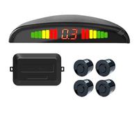 PDC Reverse Parking Senso Kit sensore di parcheggio LED per auto 4 sensori Display retroilluminato da 22 mm Monitor radar di backup inverso 12V PDC Reverse Parking Senso(Black)