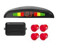 PDC Reverse Parking Senso Kit sensore di parcheggio LED per auto 4 sensori Display retroilluminato da 22 mm Monitor radar di backup inverso 12V PDC Reverse Parking Senso(Red)
