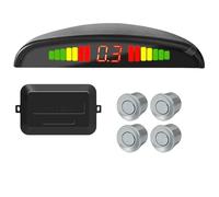 PDC Reverse Parking Senso Kit sensore di parcheggio LED per auto 4 sensori Display retroilluminato da 22 mm Monitor radar di backup inverso 12V PDC Reverse Parking Senso(Silver)