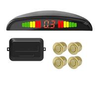 PDC Reverse Parking Senso Kit sensore di parcheggio LED per auto 4 sensori Display retroilluminato da 22 mm Monitor radar di backup inverso 12V PDC Reverse Parking Senso(Gold)